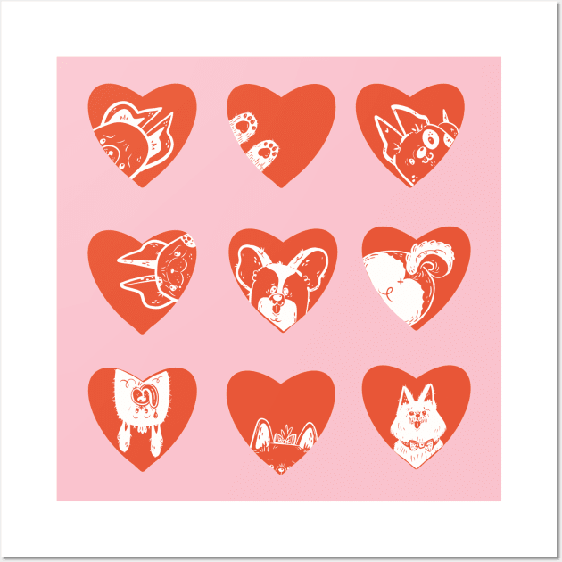 Heart Pups Wall Art by Fluffymafi